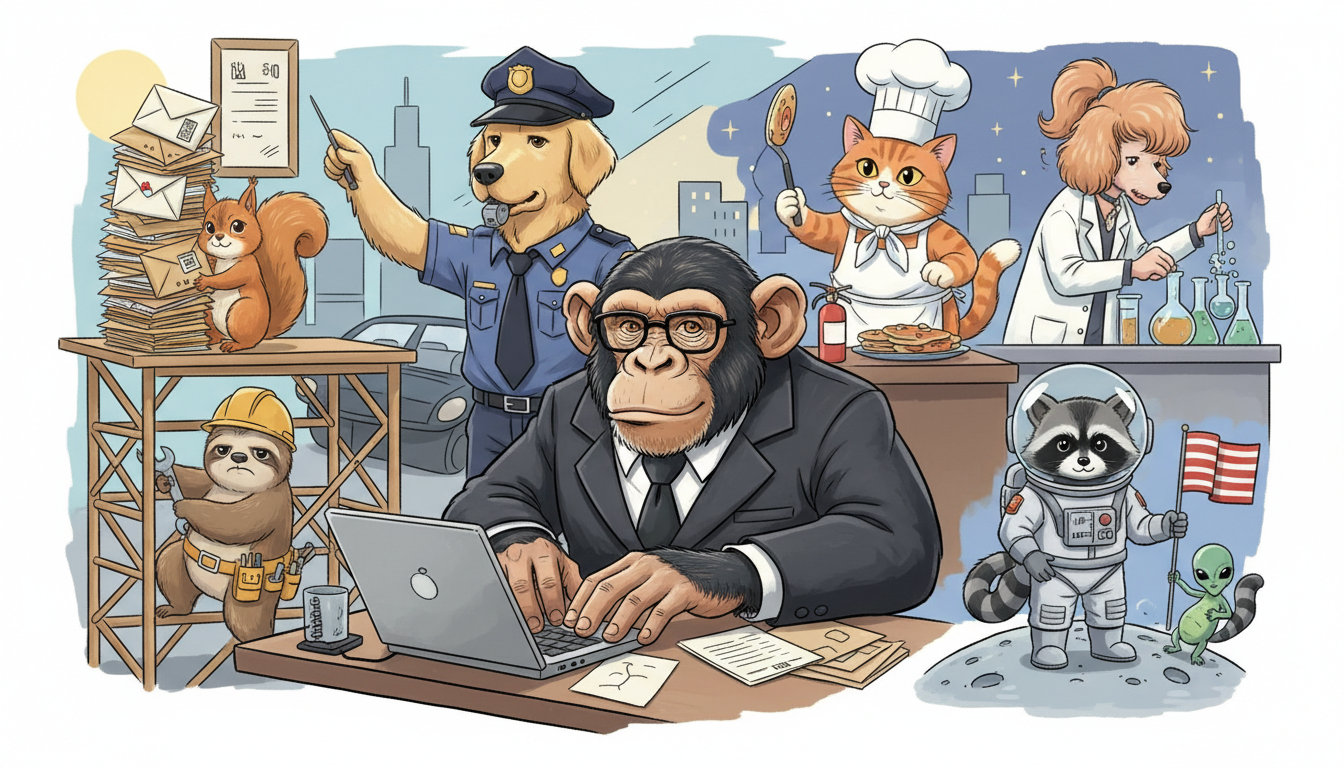 Why an Animal Doing a Human Job Is the Most Reliable Joke on Earth