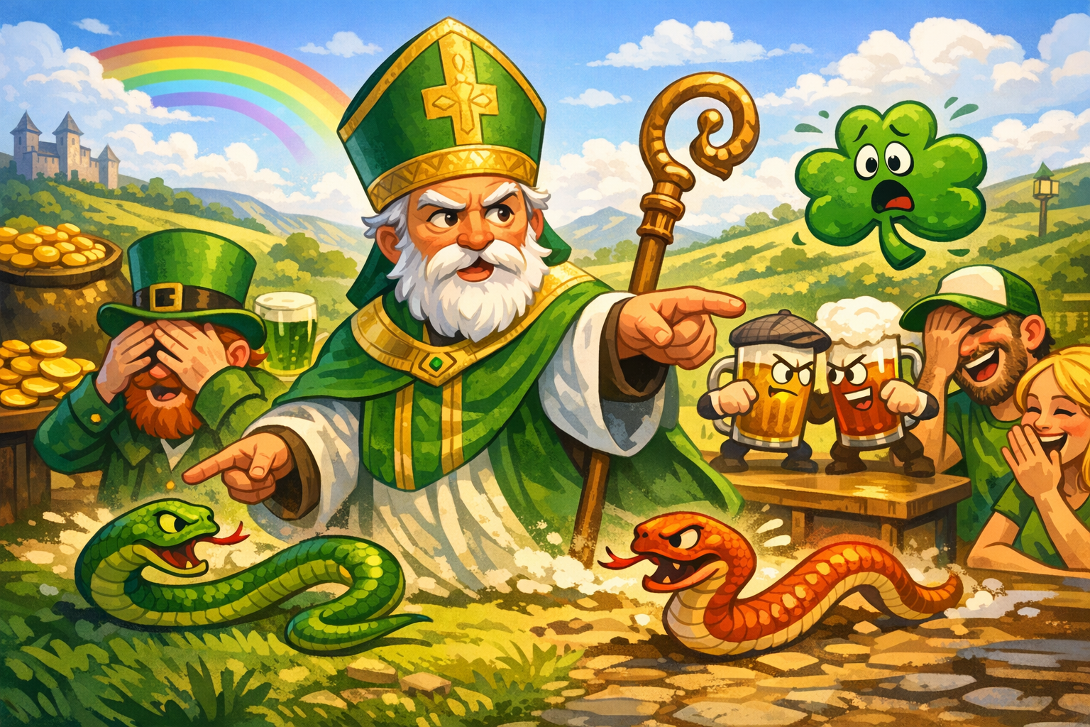 Graphic St Patty's Tees: One Saint, Two Snakes, Seven Ways to Say Leave
