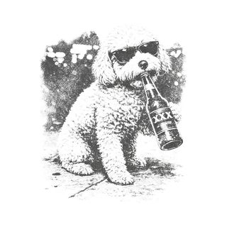 Maltipoo Drinking Beer Humorous Dog Lover Gift T-Shirt Design