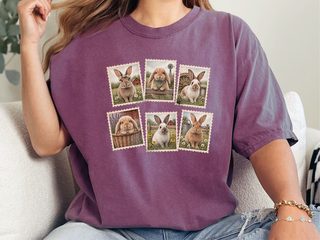 Vintage Bunny Postage Stamps funny shirt - photo 6