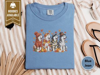 Autumn Huskies Harvest Group doodle dog shirt - photo 8