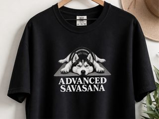 Husky Advanced Savasana Yoga doodle dog shirt - photo 2