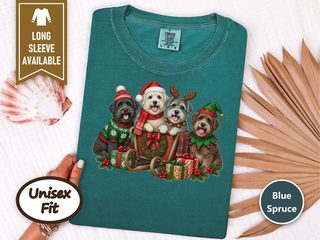 Schnoodle Christmas Sleigh Dogs doodle dog shirt - photo 7