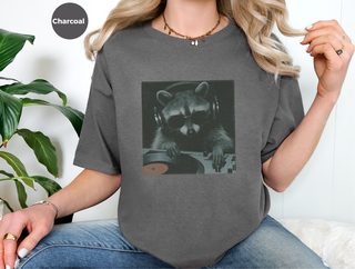 Raccoon Djing funny shirt - photo 5