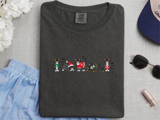 Festive Tuxedo Cats Line funny shirt - photo 5