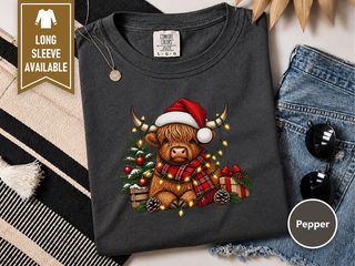 Highland Cow Christmas Lights Scarf doodle dog shirt - photo 2