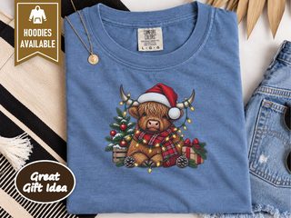 Highland Cow Christmas Lights Scarf doodle dog shirt - photo 4