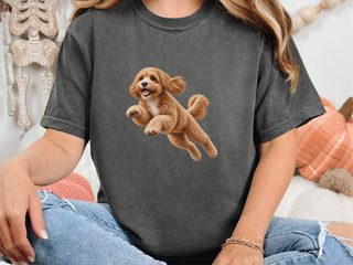 Flying Cavapoo Speed Lines doodle dog shirt - photo 4