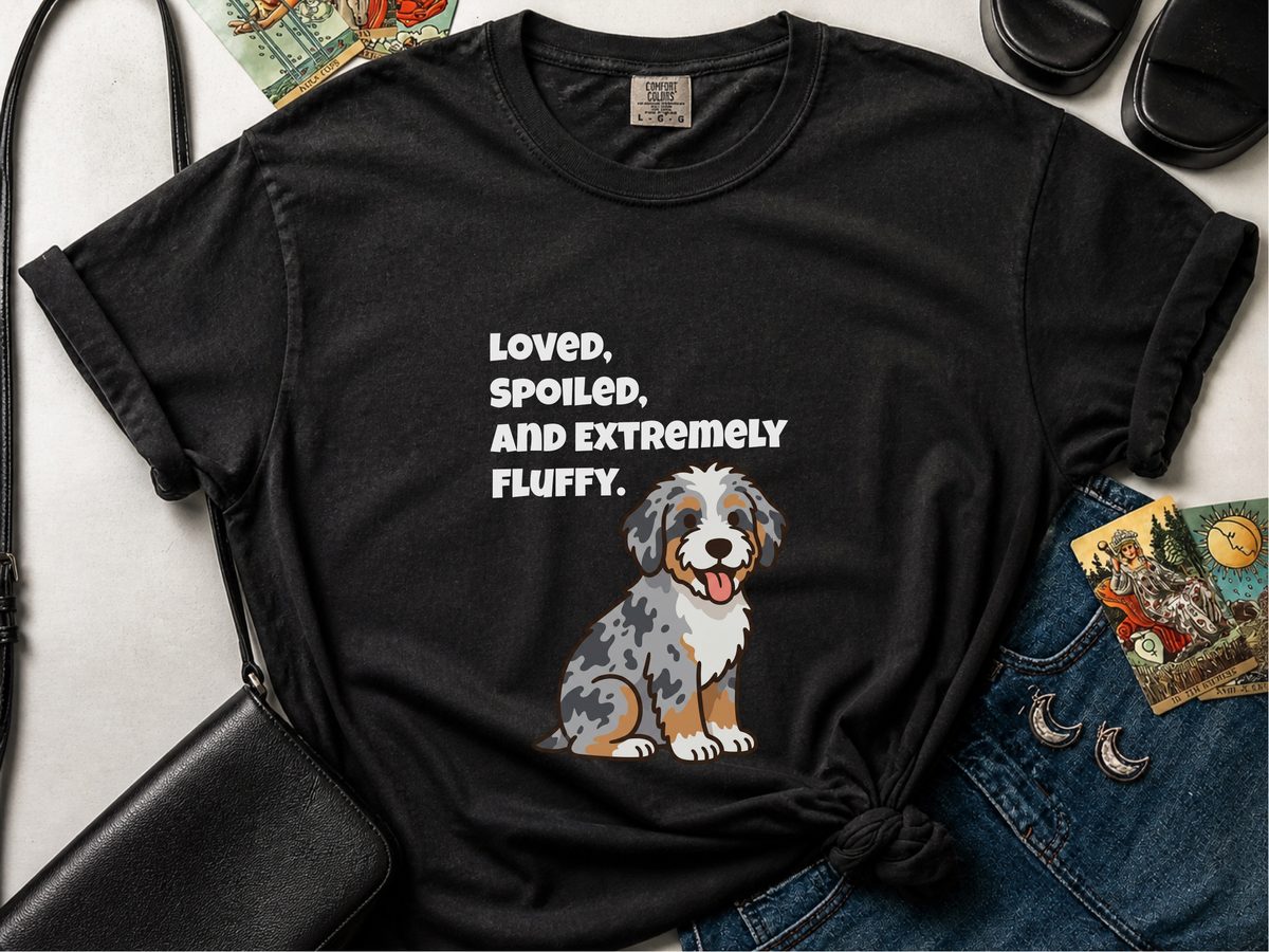 Loved Aussiedoodle Vintage Wash Garment-Dyed Unisex Crew Neck Shirt