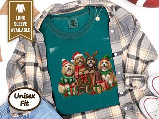 Christmas Cockapoo Holiday Sled doodle dog shirt - photo 8