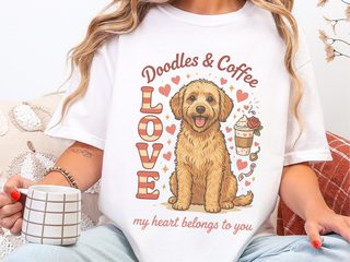 Goldendoodle Coffee Heart Belongs doodle dog shirt - photo 1