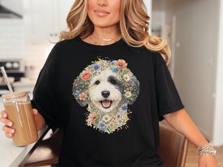 Comfort Colors Sheepadoodle Floral Face doodle dog shirt - photo 2