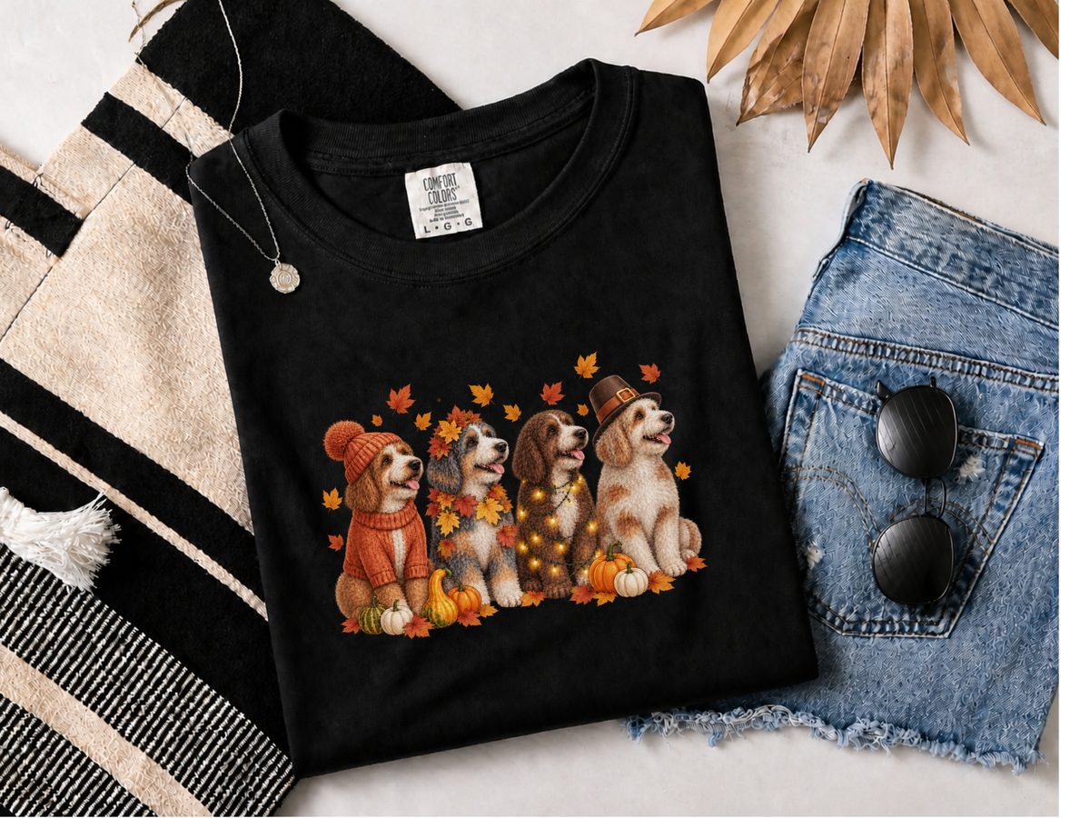 Autumn Aussiedoodle Dog Crew Sweatshirt Mixed Breed Dog Shirt