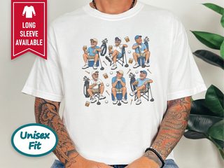 Laughing Golfer Whiskey Collage funny shirt - photo 1