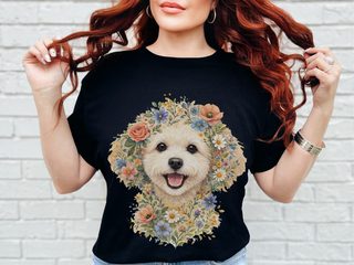 Maltipoo Floral Face doodle dog shirt - photo 3