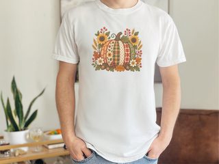 Patchwork Quilted Floral Pumpkin funny shirt - photo 2