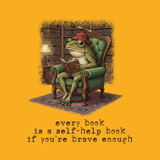 Every Book Is A Self-Help Book If You're Brave Enough Frog Tee