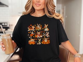 Autumn Corgi Dog Activities doodle dog shirt - photo 6