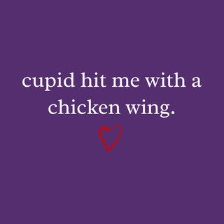 Cupid Hit Me With A Chicken Wing Funny Valentine Food Lover Tee