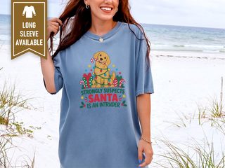 Golden Retriever Santa Intruder doodle dog shirt - photo 5