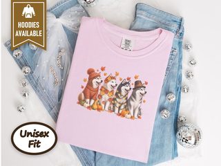 Autumn Huskies Harvest Group doodle dog shirt - photo 7