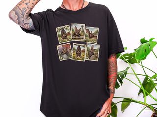 Cute Country Bat Postage Stamps funny shirt - photo 4