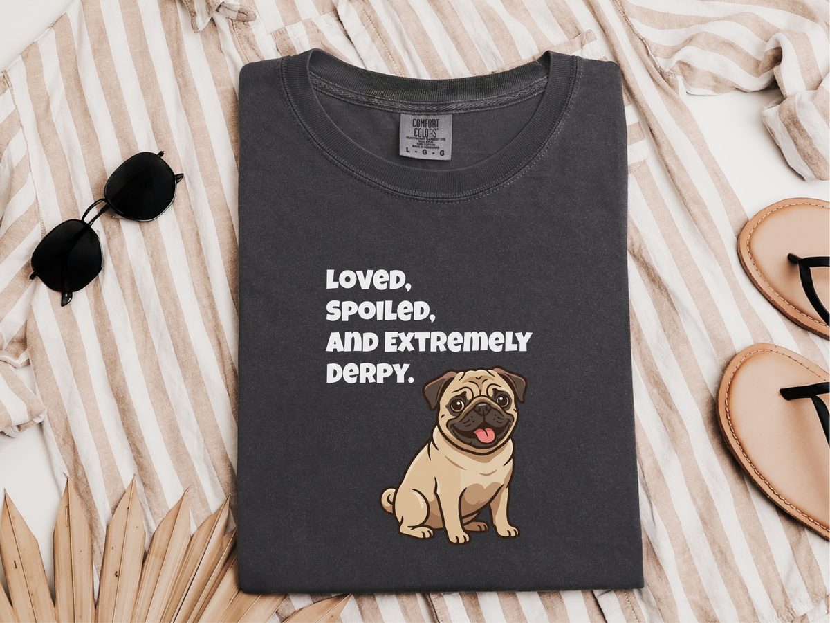 Derpy Fawn Pug Comfort Colors Vintage Shirt Funny Pug Lover Tee