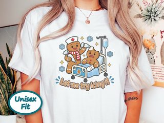 Gingerbread Nurse Hospital Bed funny shirt - photo 1