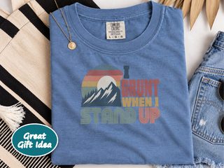 Retro Mountain Sunset I Grunt funny shirt - photo 7