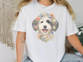 Comfort Colors Sheepadoodle Floral Face doodle dog shirt - photo 1