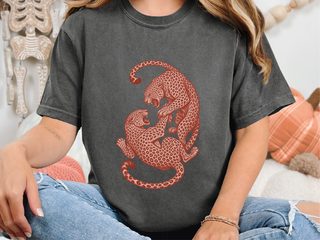 Leopard Fighting Illustration funny shirt - photo 3
