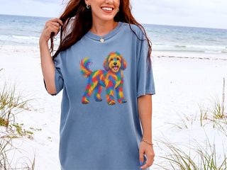 Colorful Rainbow Labradoodle Dog doodle dog shirt - photo 6