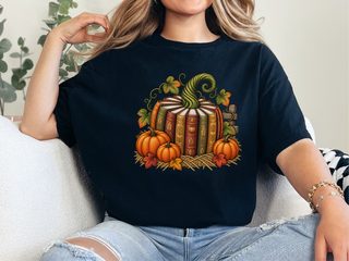 Vintage Book Spine Pumpkin funny shirt - photo 3
