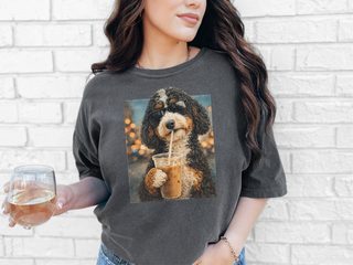 Comfort Colors Bernedoodle Iced Coffee Cool Dog doodle dog shirt - photo 3