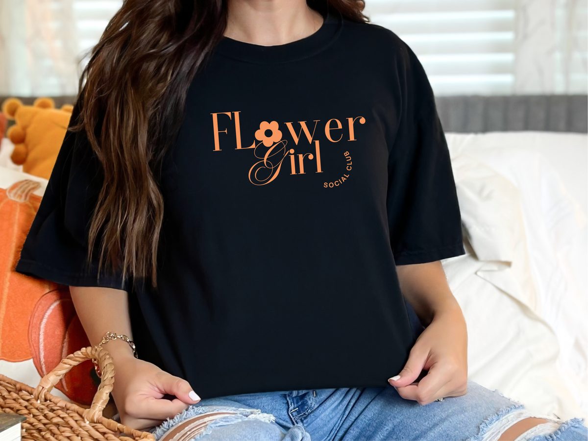 Flower Girl Social Club Comfort Colors Boho Floral Tshirt Tee