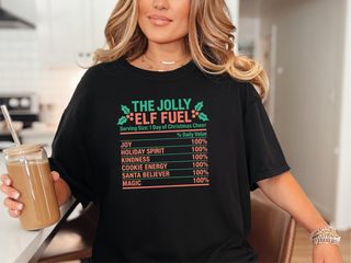 Jolly Elf Fuel Nutrition Label funny shirt - photo 2