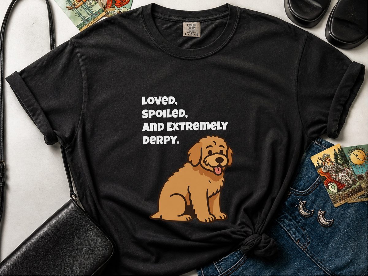 Derpy Golden Retriever T-Shirt Comfort Colors Funny Dog Lover Gift