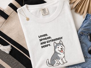 Derpy Husky doodle dog shirt - photo 1