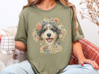 Aussiedoodle Floral Portrait - photo 4