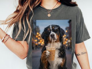 Comfort Colors Bernese Mountain Dog Iced Coffee Cool Dog doodle dog shirt - photo 1