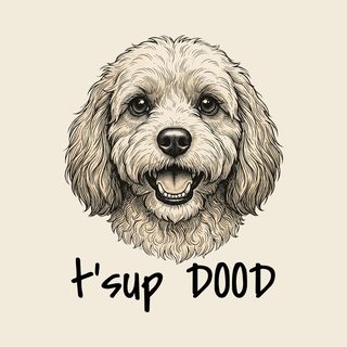 Cavapoo Tsup Dood Vintage Wash Garment Dyed Unisex Crew Neck Tee