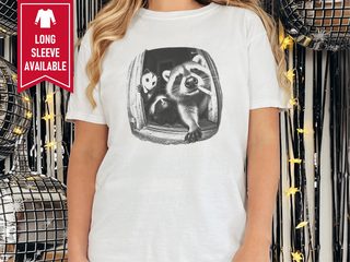 Smoking Raccoon Opossum Skunk Trio funny shirt - photo 1