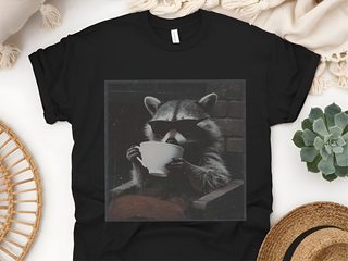 Raccoon Sipping A Cup Of Tea funny shirt - photo 6
