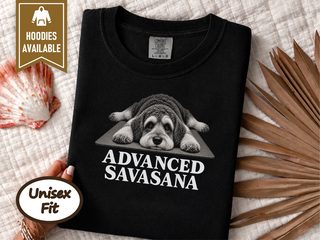 Schnoodle Advanced Savasana Yoga doodle dog shirt - photo 3