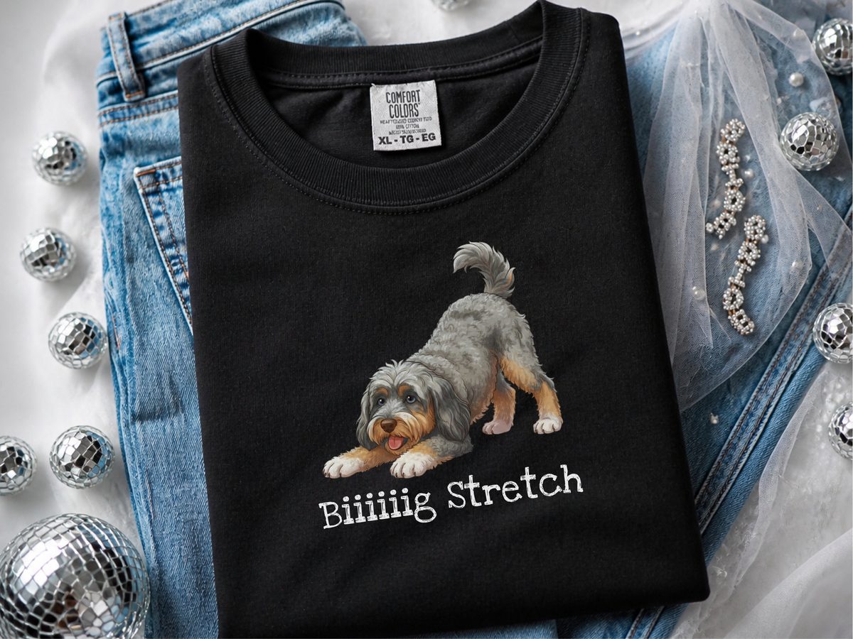 Aussiedoodle Big Stretch Heavyweight Pigment-Dyed Dog T-Shirt