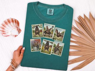 Cute Country Bat Postage Stamps funny shirt - photo 8