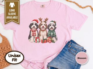 Three Sheepadoodle Christmas Dogs doodle dog shirt - photo 5