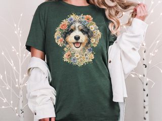 Aussiedoodle Floral Portrait - photo 3