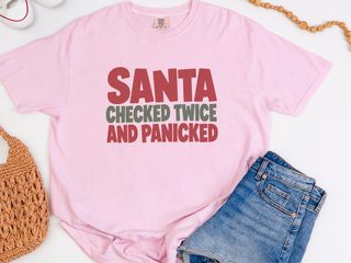 Santa Checked Twice Funny Text funny shirt - photo 5