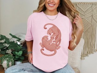 Leopard Fighting Illustration funny shirt - photo 4
